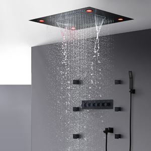 Flush Ceiling Mounted Rain Shower Head with Led