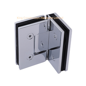 Square 90 Degree Glass to Glass Heavy Duty Hinge