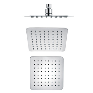 8 Inch High Pressure Square Black Rain Shower Head