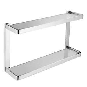 Bathroom Double Glass Shelves
