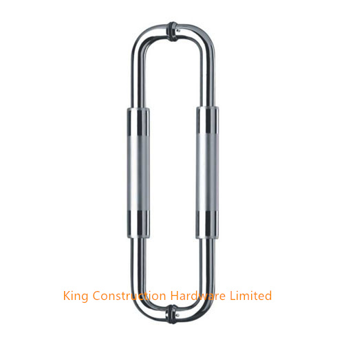 Back to back pull handles for glass doors