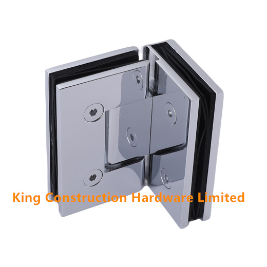Square 90 Degree Glass to Glass Heavy Duty Hinge