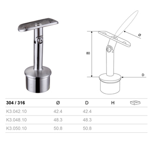 Adjustable Handrail Saddle for Tube Support