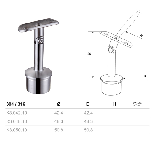 Adjustable Handrail Saddle for Tube Support