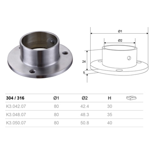 Stainless Steel Wall Mount Flange