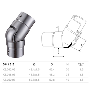 Adjustable Angle Connector for Slotted Round Tubes