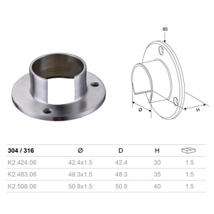 Wall Flange Handrail Connector