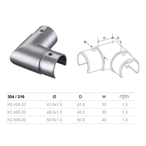 Stainless Steel 90° Corner Handrail Connector